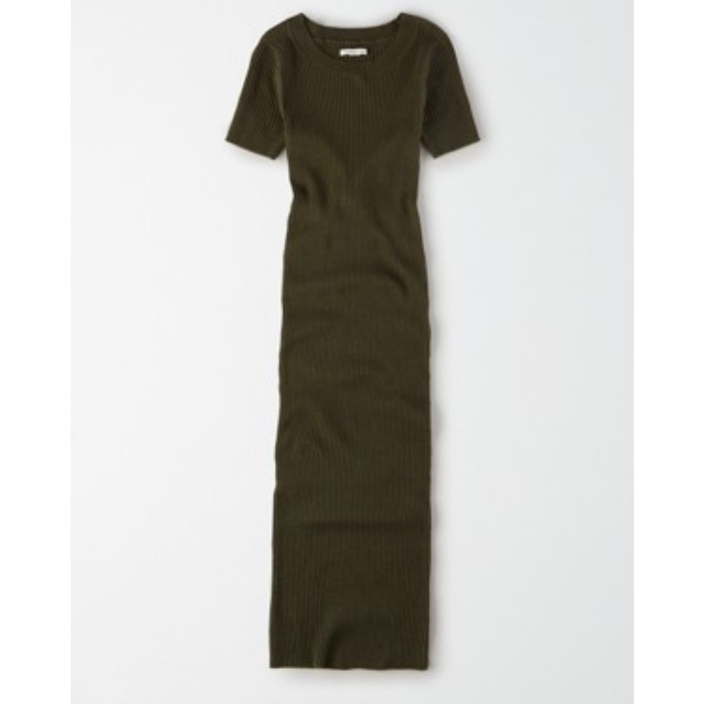 American Eagle Outfitters bodycon ribbed sweater dress olive green S